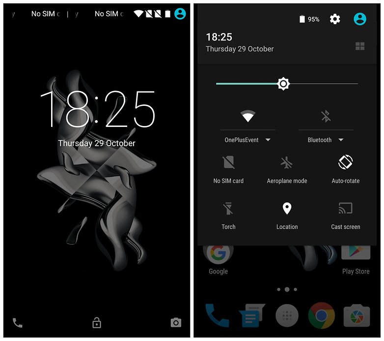 AndroidPIT OnePlus X OxygenOS lock screen quick settings