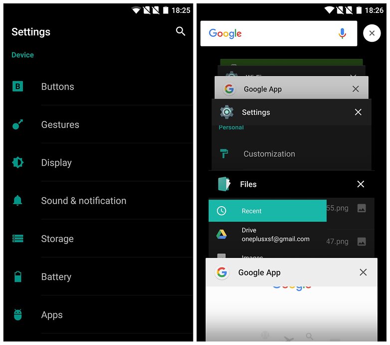 AndroidPIT OnePlus X OxygenOS settings recent apps