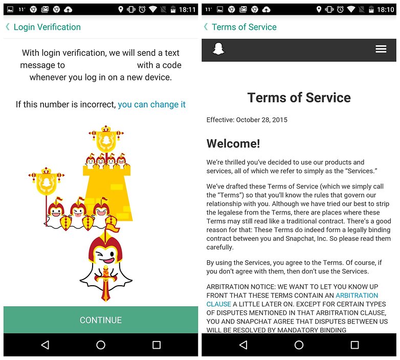 AndroidPIT Snapchat tips login verification terms
