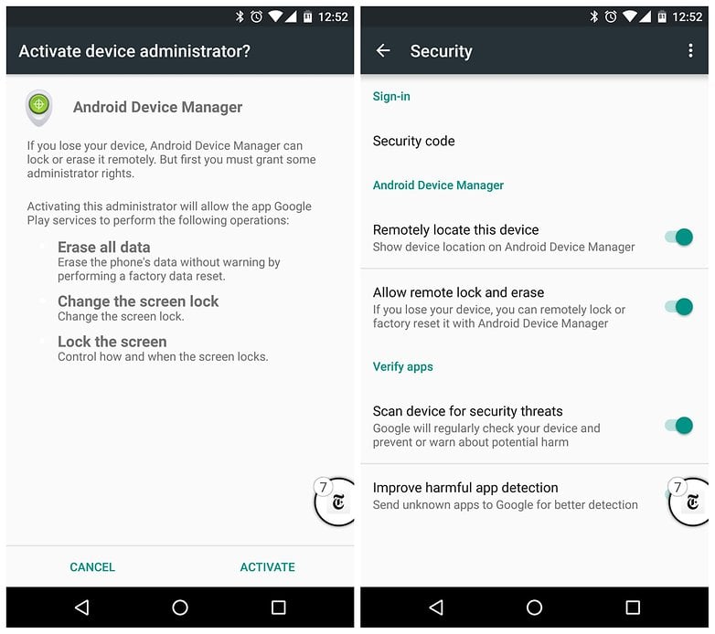 AndroidPIT activate Android Device Manager