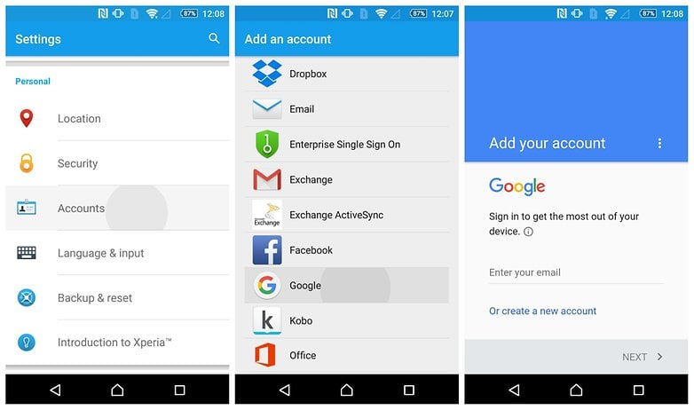 AndroidPIT add new google account