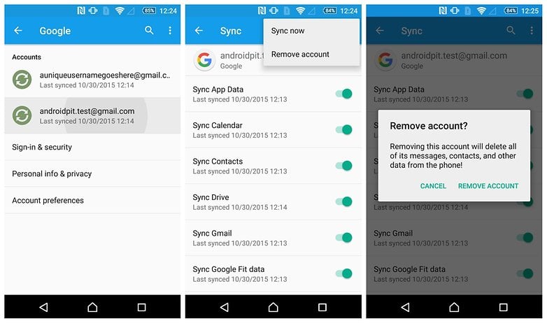AndroidPIT remove google account