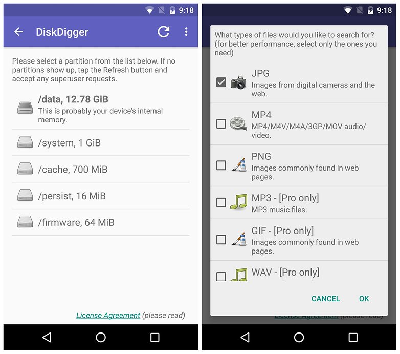 Diskdigger kořenových aplikací AndroidPIT