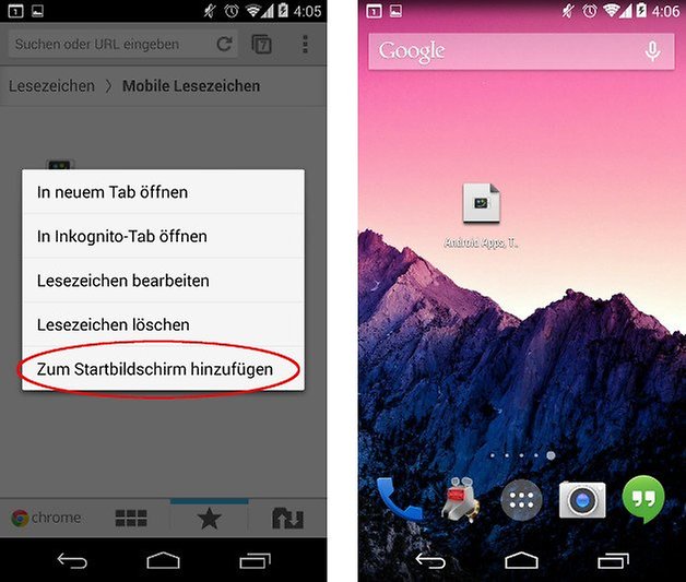 android anleitung lesezeichen homescreen screenshot 03