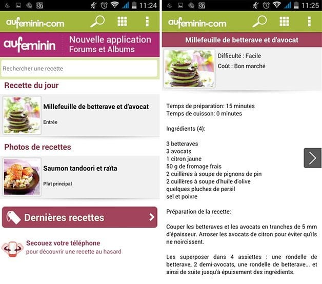 aufeminin cuisine application