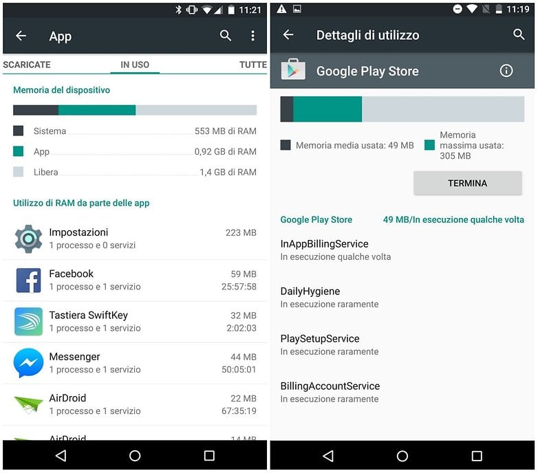android m android l memory