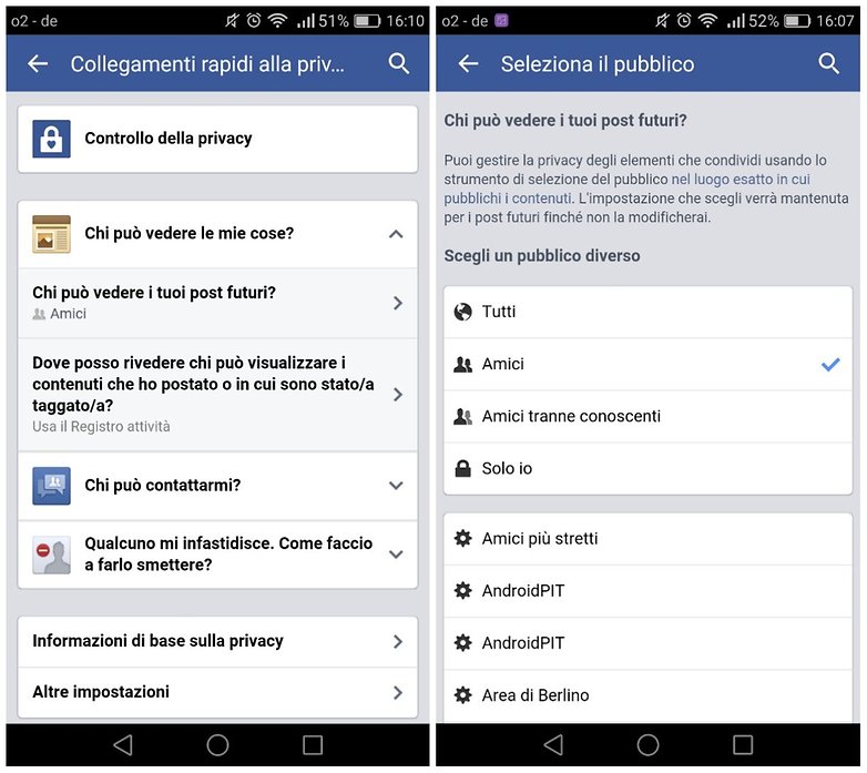privacy facebook ITA 2