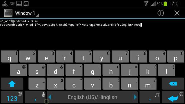 efs backup terminal emulator