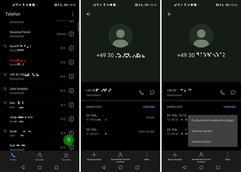 huawei nummer blockieren