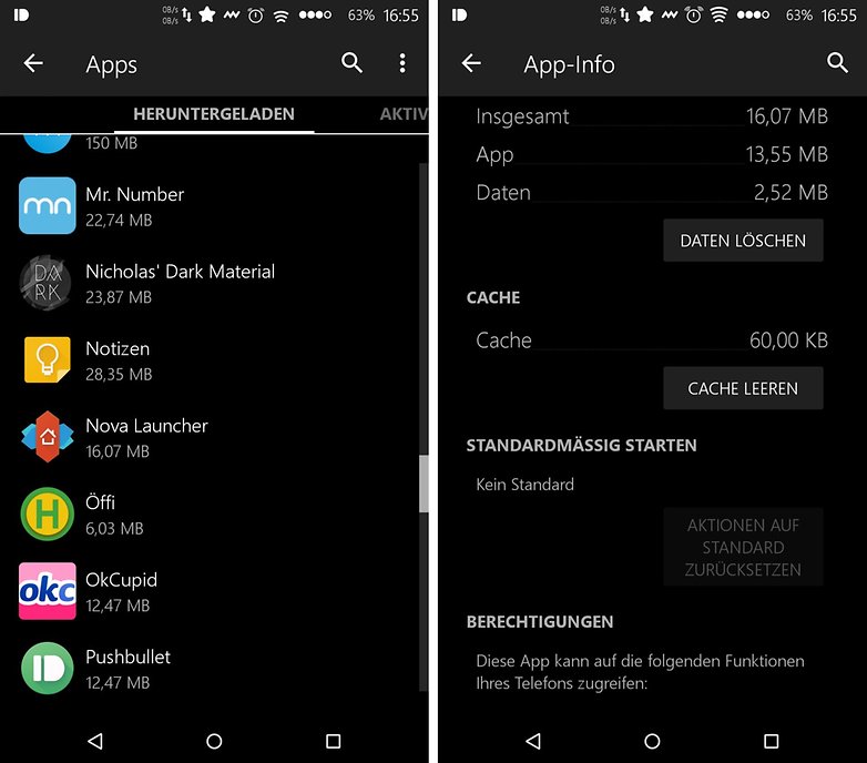 android reset app settings