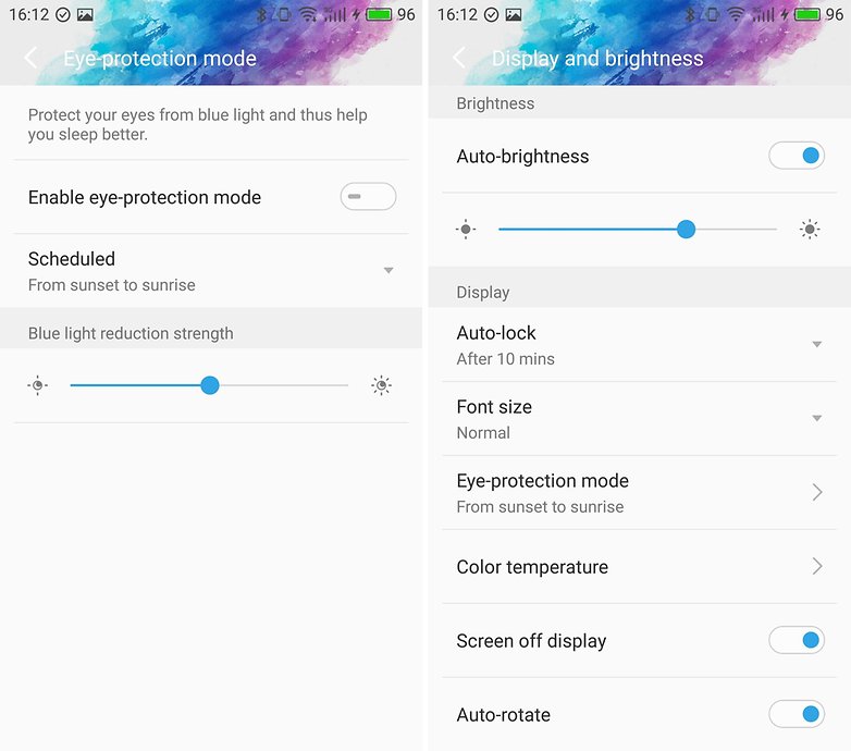 AndroidPIT Meizu Pro 6 Plus display settings
