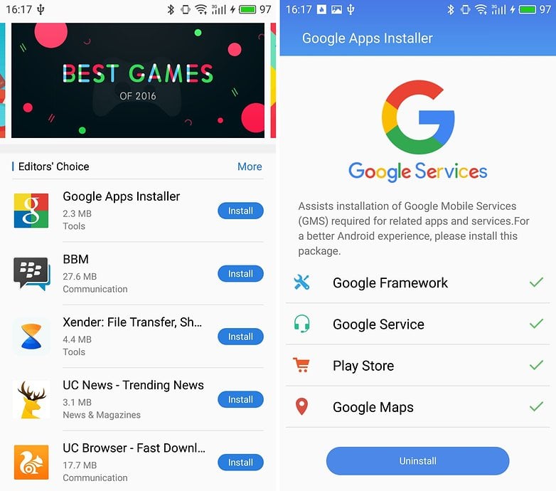 AndroidPIT Meizu Pro 6 Plus google apps