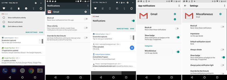 android n vs android o comparison notifications