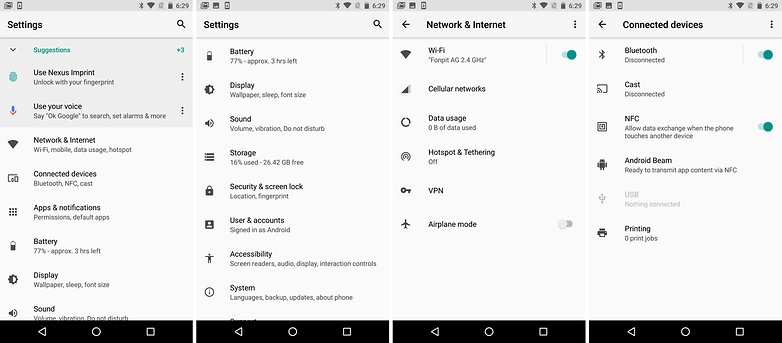 android n vs android o comparison oreo settings 1