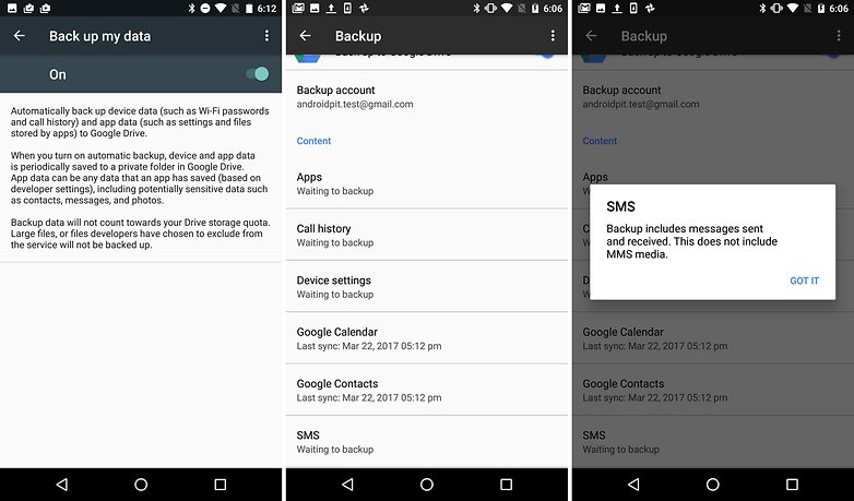 android n vs android o comparison sms backup