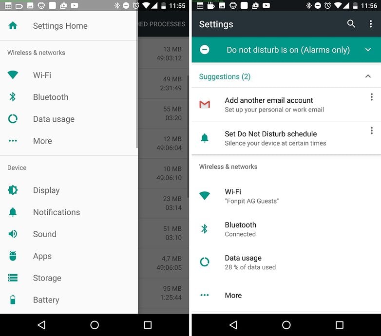 android nougat all settings