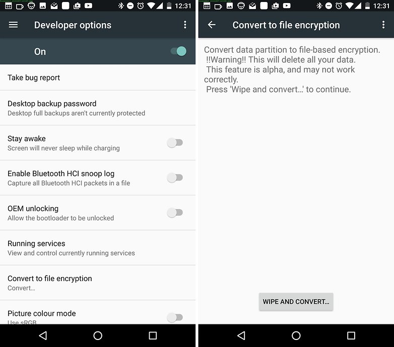 android nougat file encryption