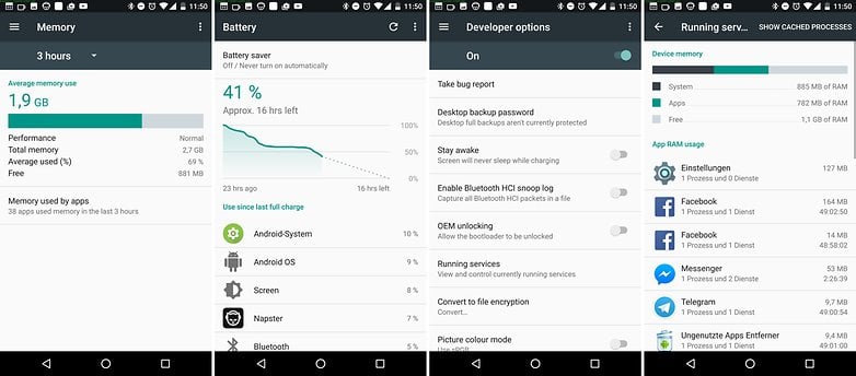 android nougat running services