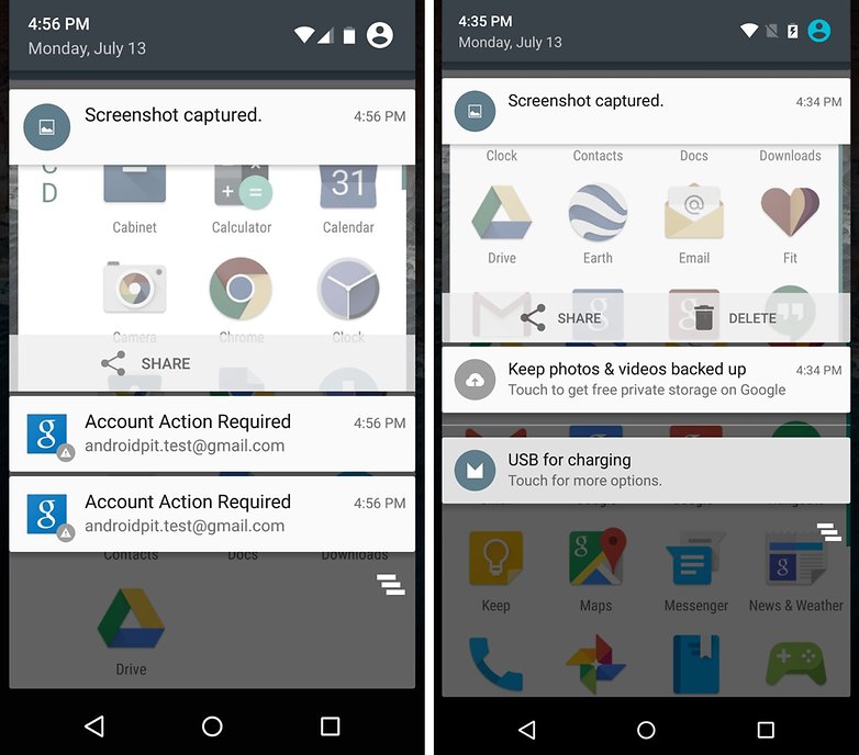 android m preview 2 delete screenshots