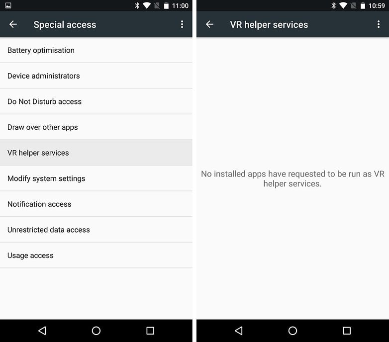 android n vr special access