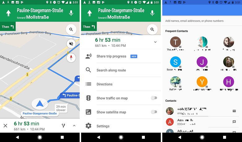 google maps share progress