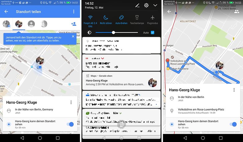 google maps watch location sharing de