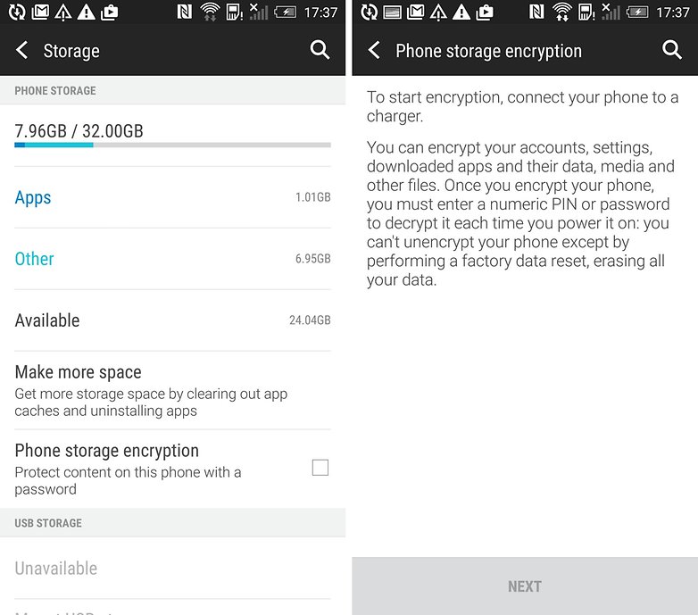 htc one enable full disk encryption