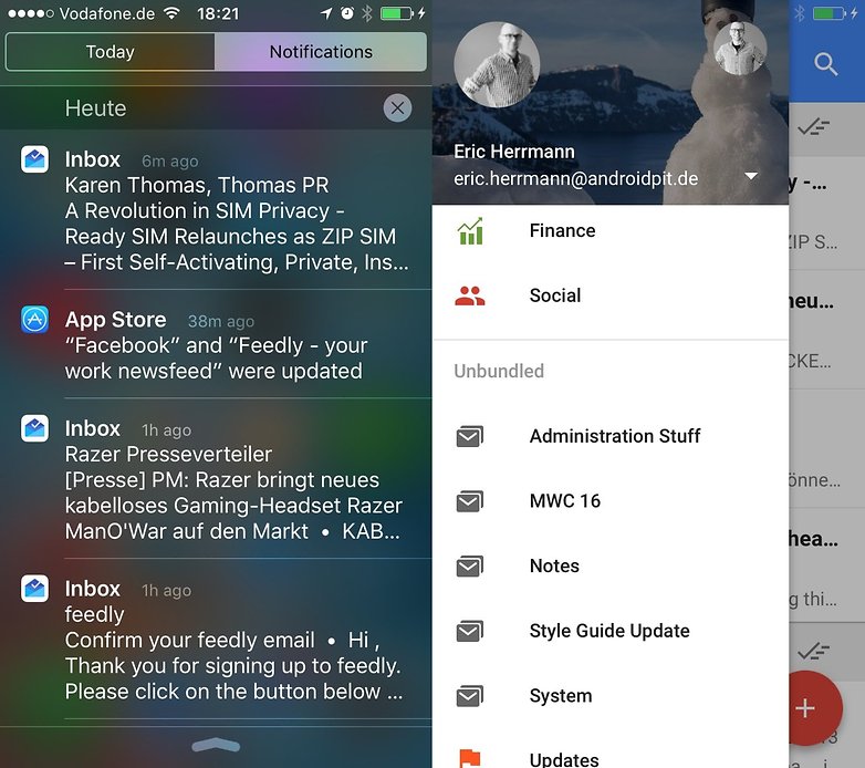 inbox notifications ios 9 3