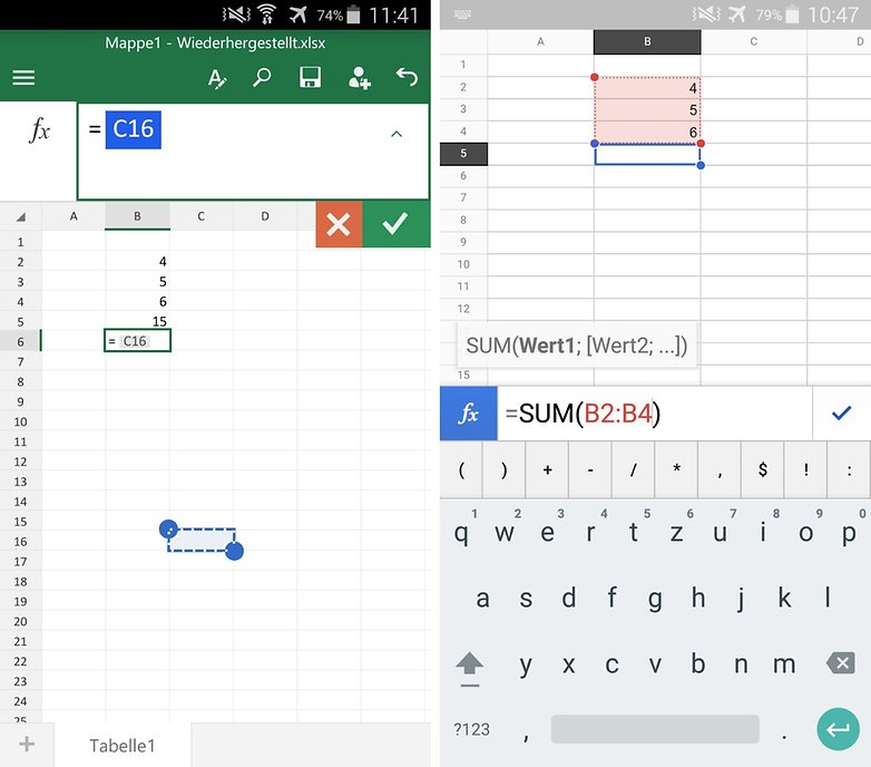 microsoft excel vs google sheets de