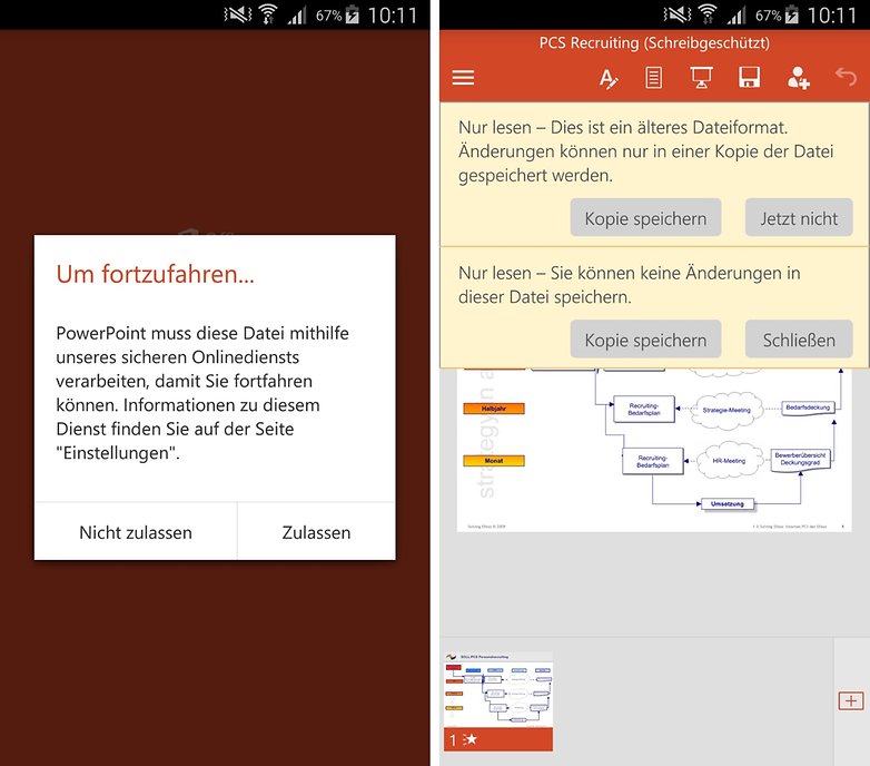 powerpoint for android import old file de