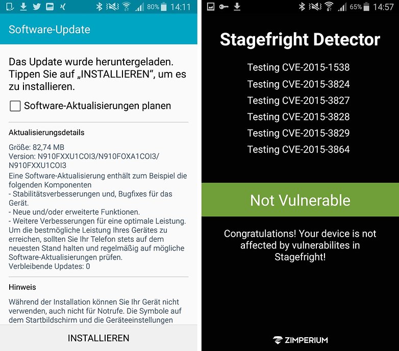 samsung note 4 android 5 1 1 update stagefright works