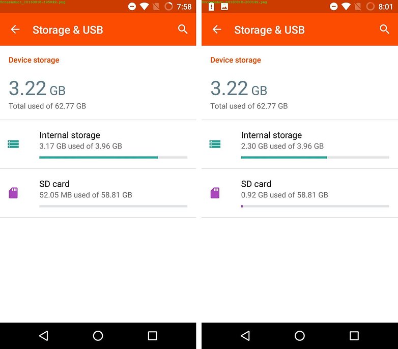 wileyfox spark internal storage