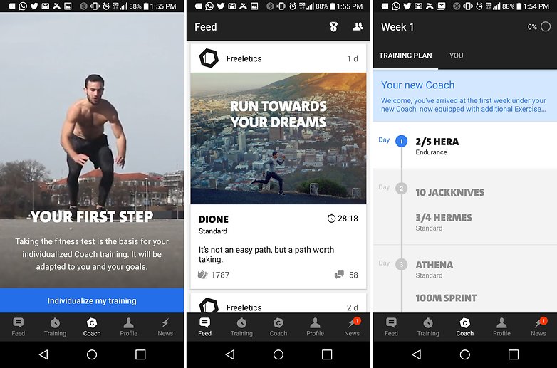 Freeletics app screenshots