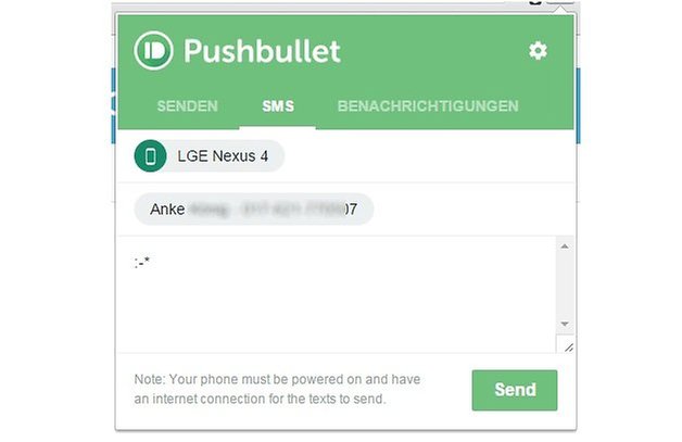 pushbullet sms firefox