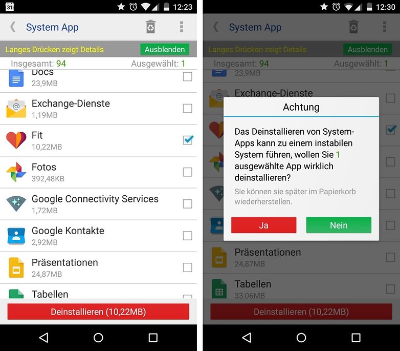 System-Apps mit Root entfernen