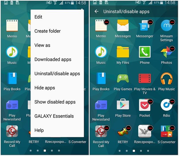 androidpit galaxy s5 uninstall unused apps