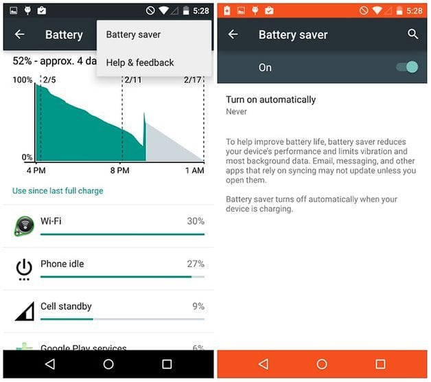 androidpit nexus 5 battery tips battery saver