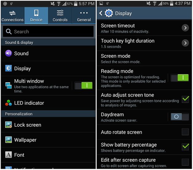 androidpit galaxy note 3 show battery percentage