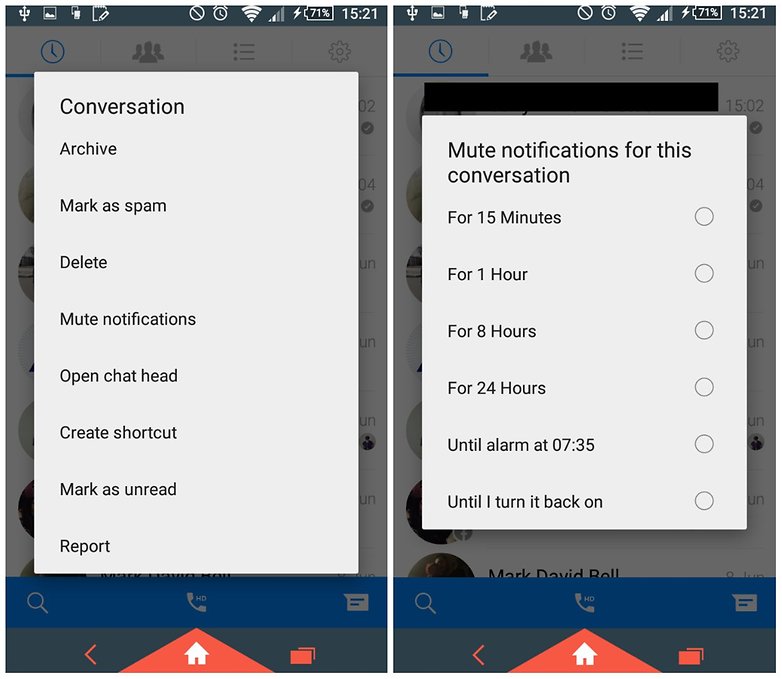 androidpit facebook messenger mute one