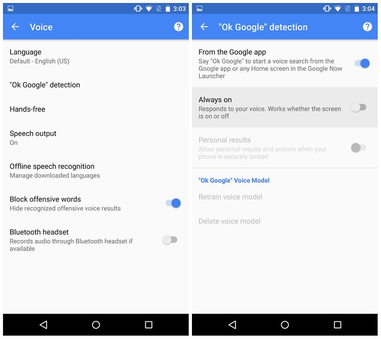 How to enable hands-free OK Google detection