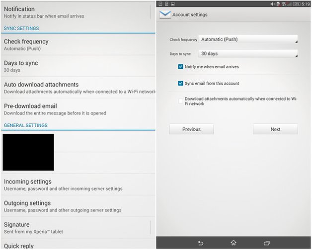 androidpit xperia z3 tablet compact email notifications