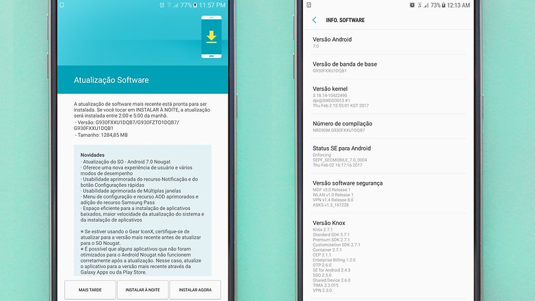 galaxy s7 android nougat update brazil
