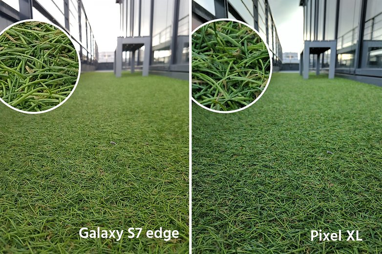 AndroidPIt google pixel XL vs samsung galaxy s7 edge grass