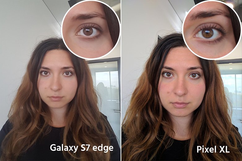 AndroidPIt google pixel XL vs samsung galaxy s7 edge selfie