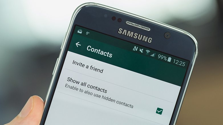 WhatsApp-Einstellungen auf einem alten Samsung-Handy