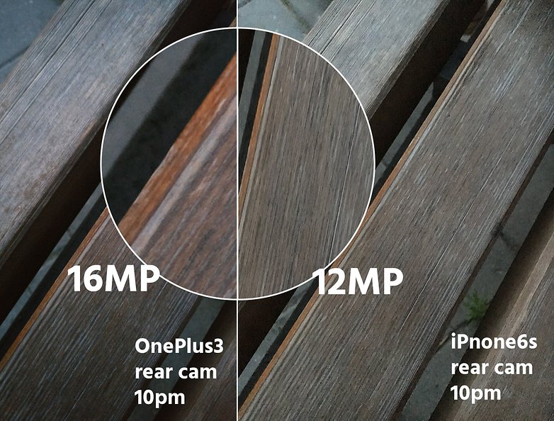 AndroidPIT OnePlus3 vs iPhone 6s rear cam 10 pm