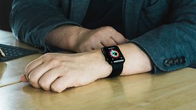 A person wearing an Apple Watch.