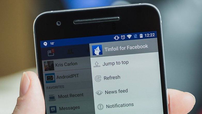 AndroidPIT Tinfoil for Facebook menu 1