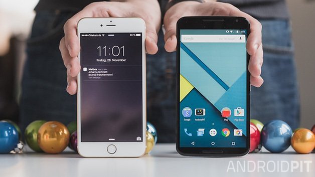 Nexus6 vs iPhone6 plus front