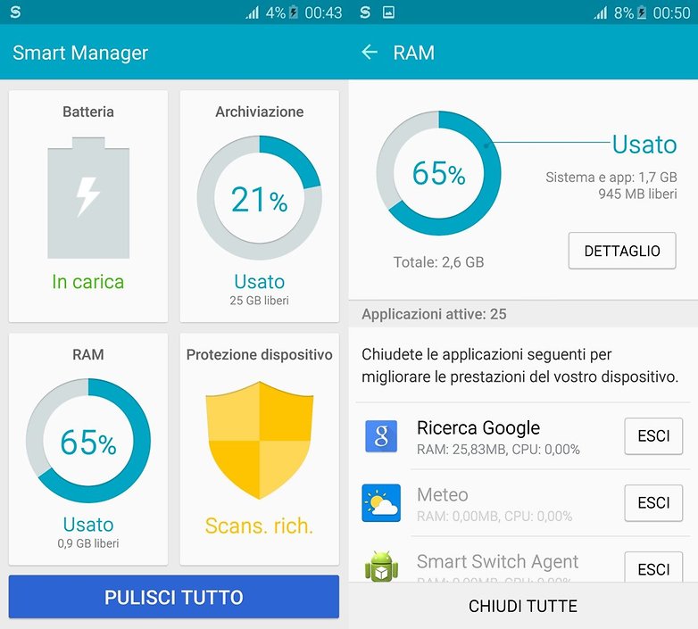 Galaxy S6 Smart manager